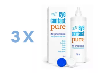   EyeContact PURE (3x360 ml), kontaktlencse folyadék lencsetartó tokkal
