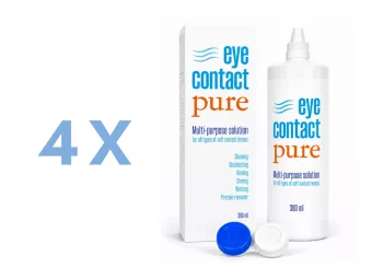   EyeContact PURE (4x360 ml), kontaktlencse folyadék lencsetartó tokkal