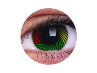   ColourVUE Crazy Rasta (2 db), fedő, 3 havi kontaktlencse - dioptria nélkül