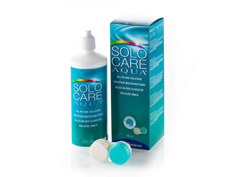 SOLO-care Aqua (360 ml), kontaktlencse folyadék tokkal